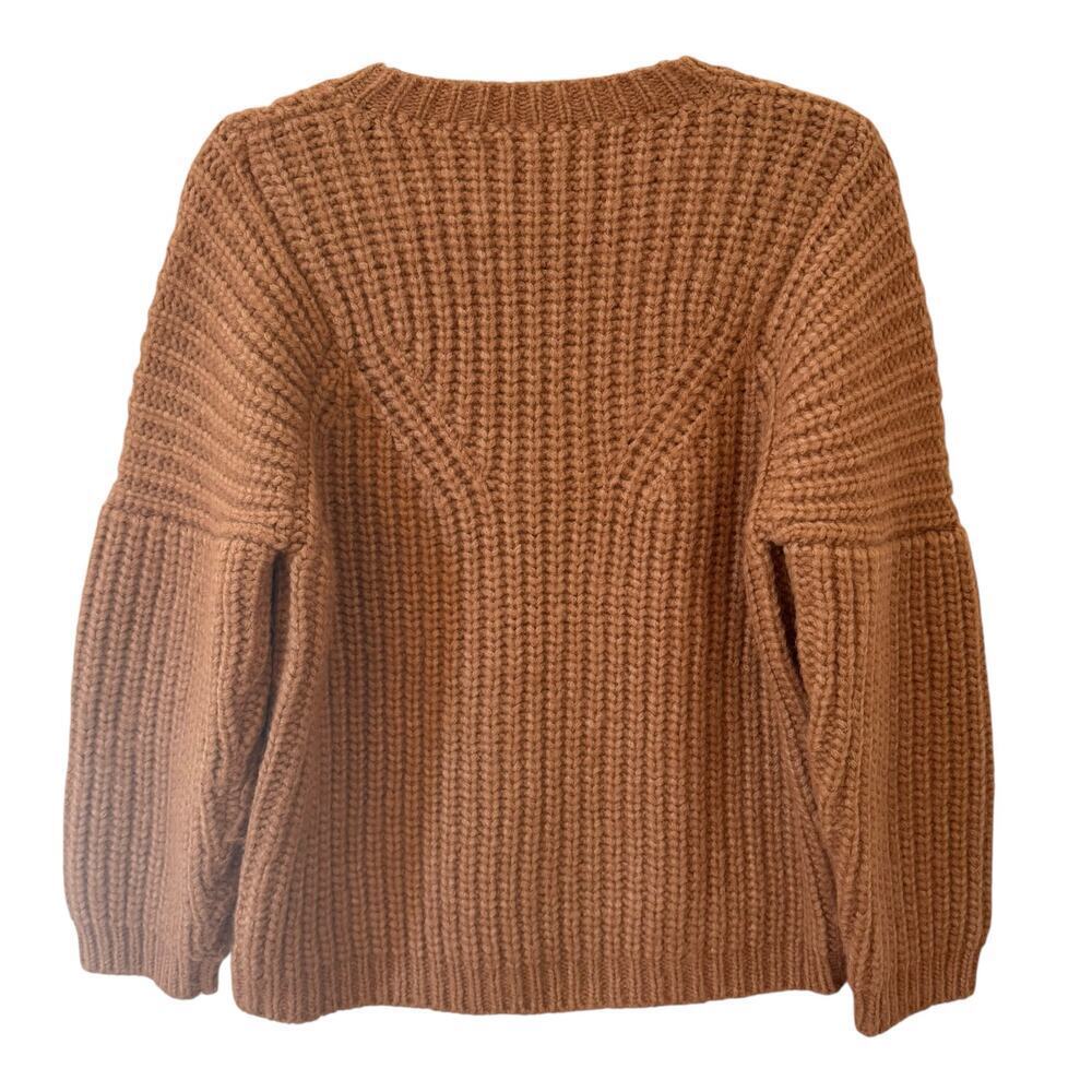 Ulla Johnson Kitty Baby Alpaca Chunky Knit Pullover Sweater Tan Brown Size M - Picture 8 of 9